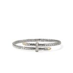 Spear Flex Cuff, Gold, Sterling Silver, Diamonds, 4MM