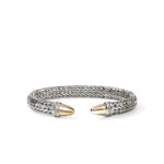 Spear 50 Flex Cuff, Gold, Sterling Silver, Diamonds