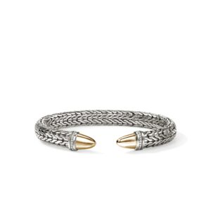 Spear 50 Flex Cuff, Gold, Sterling Silver, Diamonds