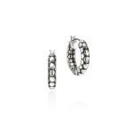Dot Hoop Earrings, Sterling Silver, 15MM