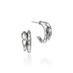Naga Hoop Earrings, Sterling Silver