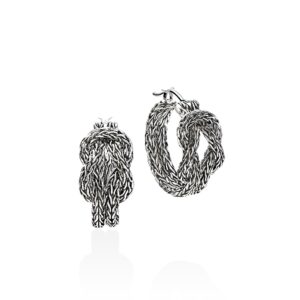 Love Knot Hoop Earring, Sterling Silver, 20MM