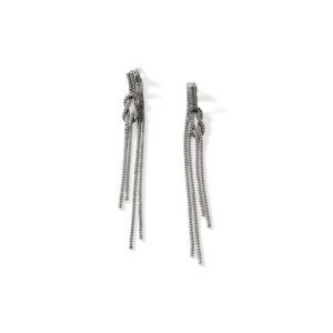 Love Knot Drop Earrings, Sterling Silver