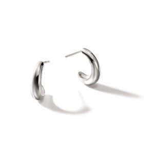 Surf J Hoop Earring, Sterling Silver, 15.5MM