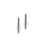 JH Essential Pearl Hoop Earring, Sterling Silver, 20MM
