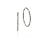 JH Essential Flex Hoop Earrings, Sterling Silver, 39MM