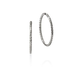 JH Essential Flex Hoop Earrings, Sterling Silver, 39MM