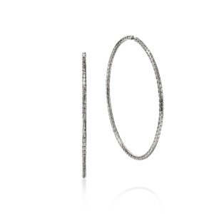 JH Essential Flex Hoop Earrings, Sterling Silver, 78.5MM