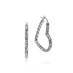 JH Essential Heart Hoop Earrings, Sterling Silver, 31.7MM