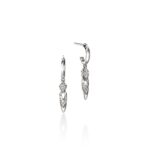 Naga Drop Earrings, Sterling Silver, Diamonds