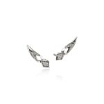 Naga Earrings, Sterling Silver, Diamonds