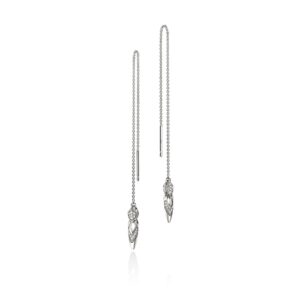 Naga Earrings, Sterling Silver, Diamonds