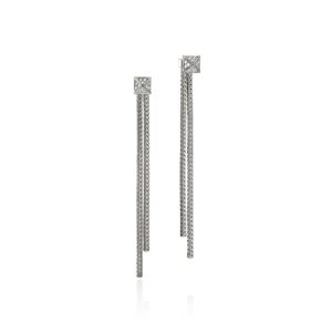 Icon Stud Earrings, Sterling Silver, Diamonds