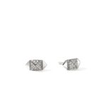 Icon Stud Earrings, Sterling Silver, Diamonds, 5MM