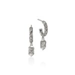 Icon Stud Earrings, Sterling Silver, Diamonds, 5MM