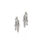 Spear Hoop Earring, Sterling Silver, Diamonds, 22.5MM