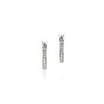 JH Essential Pavé Hoop Earring, Sterling Silver, Diamonds, 13MM
