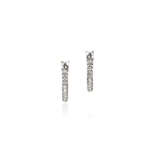 JH Essential Pavé Hoop Earring, Sterling Silver, Diamonds, 13MM