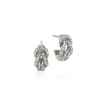 Love Knot Earrings, Sterling Silver, Diamonds