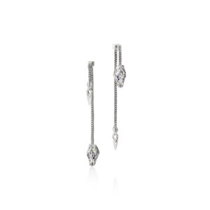 Naga Drop Earrings, Sterling Silver
