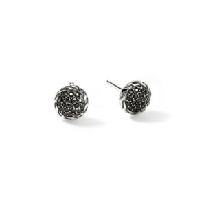 JH Essential Pavé Stud Earring, Sterling Silver, Gemstones, 7MM