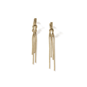 Love Knot Drop Earrings, Gold