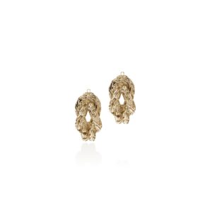 Love Knot Hoop Earring, Gold, 13MM