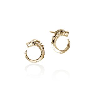 Naga Earrings, Gold, Diamonds