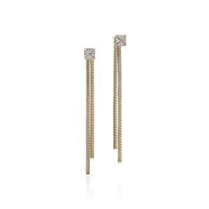 Icon Stud Earrings, Gold, Diamonds