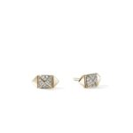 Icon Stud Earrings, Gold, Diamonds, 5MM