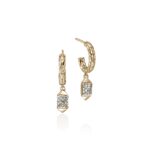 Icon Stud Earrings, Gold, Diamonds, 5MM