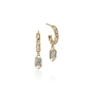 Icon Stud Earrings, Gold, Diamonds, 5MM