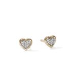 JH Essential Heart Stud Earrings, Gold, Diamonds