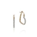 JH Essential Heart Hoop Earrings, Gold, Diamonds, 21MM