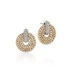 Icon Link Earrings, Gold, Diamonds, 22MM