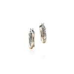 JH Essential Crossover Hoop Earring, Gold, Sterling Silver, 15MM