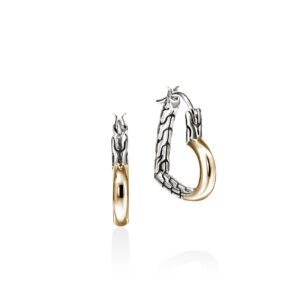 JH Essential Heart Hoop Earrings, Gold, Sterling Silver, 21MM
