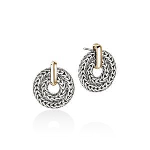 Icon Link Earrings, Gold, Sterling Silver, 22MM