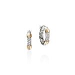 JH Essential Pave Hoop Earrings, Gold, Sterling Silver, Diamonds, 14.5MM