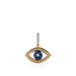 Evil Eye Pendant, Gold, Lapis Lazuli, Diamonds