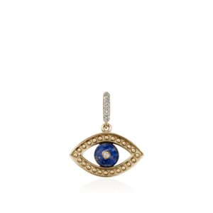 Evil Eye Pendant, Gold, Lapis Lazuli, Diamonds