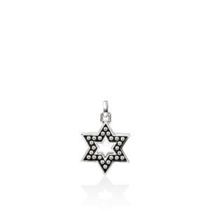 Nailhead Star of David Pendant, Sterling Silver