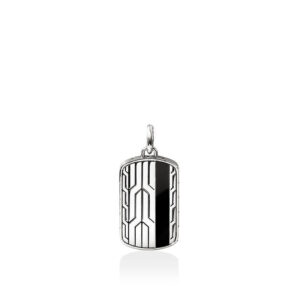 Icon 50 Pendant, Sterling Silver, Black Onyx