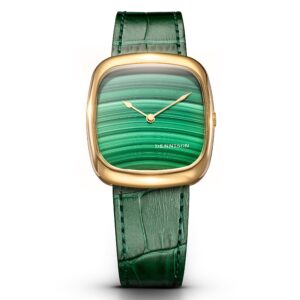 Natural Malachite Stone In Gold
