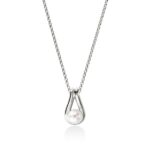 Surf Pendant Necklace, Sterling Silver, Pearl