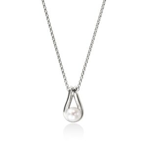 Surf Pendant Necklace, Sterling Silver, Pearl