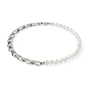 Surf Necklace, Sterling Silver, Pearls