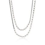 JH Essential Pearl Wrap Necklace, Sterling Silver, 2.5MM