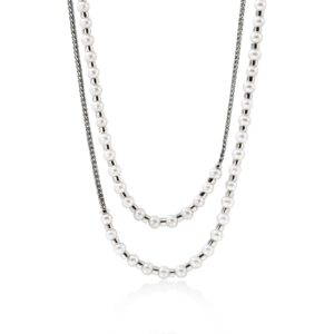 JH Essential Pearl Wrap Necklace, Sterling Silver, 2.5MM
