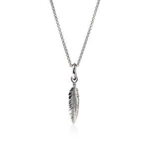 Feather Talisman Necklace, Sterling Silver
